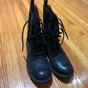 Black leather and suede boots from sak fifth ave